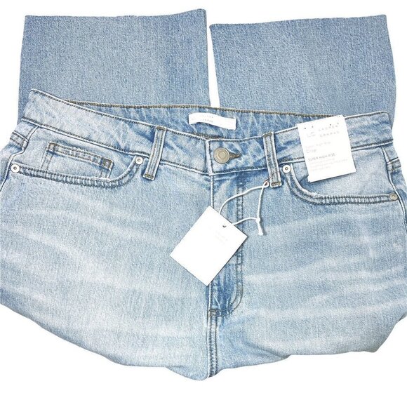 LC Lauren Conrad Womens High Rise Light Wash Distressed Cropped Jeans Sz 18 New - Picture 5 of 10